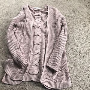 blush pink cardigan